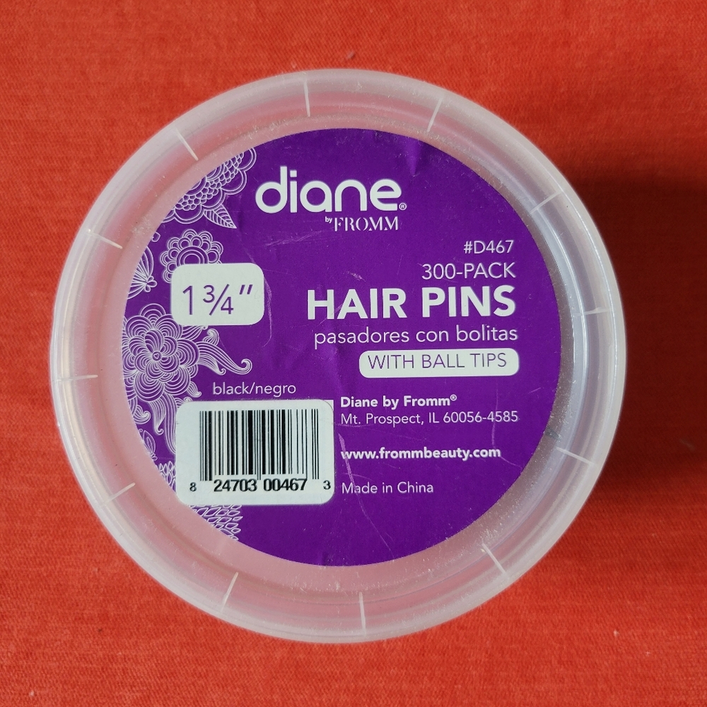 Diane by Fromm Black Hair Pins 1.75 Inch - EUC